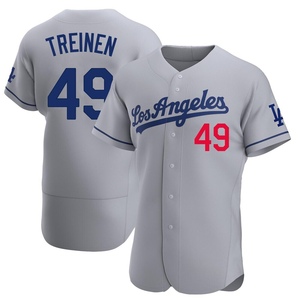 Men's Los Angeles Dodgers Blake Treinen Authentic Gray Away Jersey