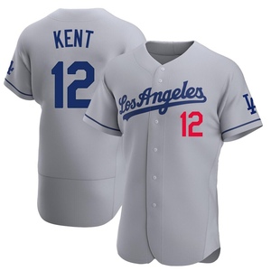 Men's Los Angeles Dodgers Jeff Kent Authentic Gray Away Jersey