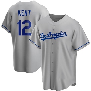 Men's Los Angeles Dodgers Jeff Kent Replica Gray Road Jersey