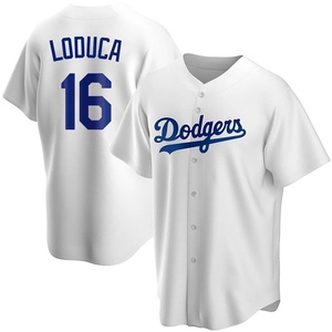 Men's Los Angeles Dodgers Paul Loduca Replica White Home Jersey