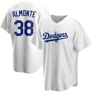 Autographed Brooklyn Dodgers Jersey: Yency Almonte #38 (LAD@KC 8