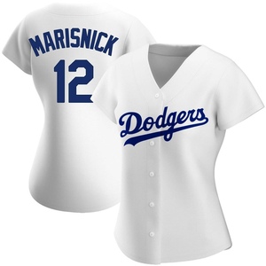 Women's Jake Marisnick Los Angeles Dodgers RBI Slim Fit V-Neck T-Shirt -  Heathered Gray